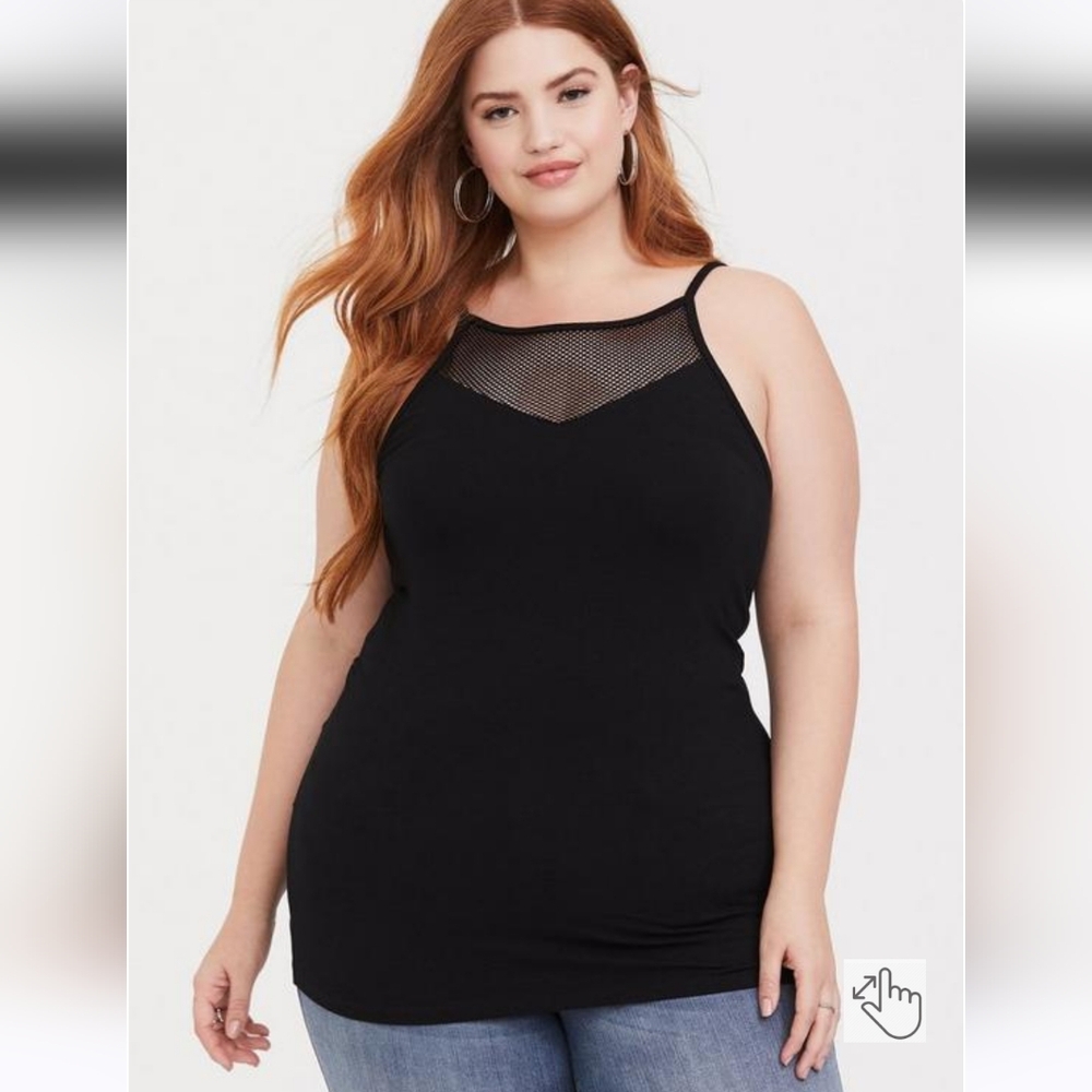 Torrid Foxy Mesh Inset Halter Top Size 2